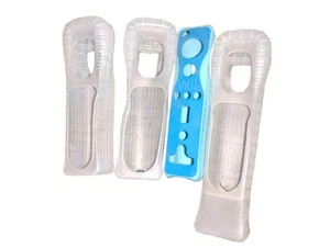 Lot of 4 OEM Official Nintendo Wii Remote Silicone Gel Cover Grip Sleeve Blue - Picture 1 of 2