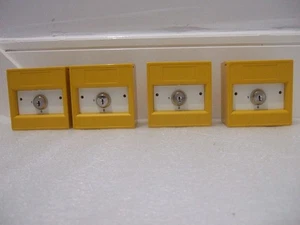 4x KAC K21SYS-11 Yellow Single Pole Key Removable Fire Call Points - Picture 1 of 4