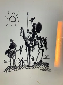 Don Quixote & Sancho Lithograph Style Print – Picasso After Style – Arches Paper - Picture 1 of 5