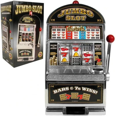 Slot Machine - Las Vegas Game with Casino Sounds, Flashing Lights, and Chrome Tr - Image 1 of 4