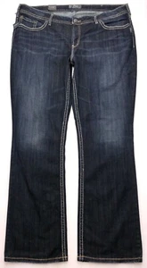 H404 Neu mit Etikett silberne Jeans NATSUKI Bootcut Stretch Übergröße 24 lang (Maße 43 x 34") - Bild 1 von 10