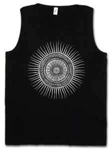 GILET TOP SERBATOIO SOLE MAYAN segno indiano simbolo cultura azteca maya civiltà - Foto 1 di 1