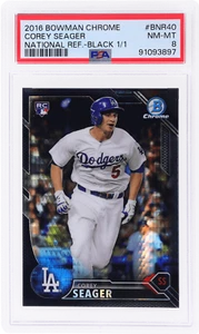 2016 Bowman Chrome National Convention Corey Seager Black Refractor 1/1 PSA 8 - Picture 1 of 2