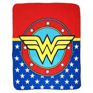 DC Comics Wonder Woman Logo Amazonian Princess Soft Fleece Throw Blanket - Picture 1 of 4