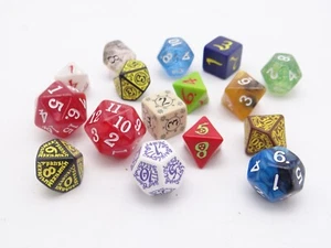 16x Polyhedral Philos Dungeon Dragons Dice Dice Game Bundle - Picture 1 of 5