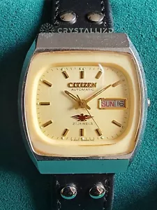 RARE VINTAGE GOLD 1970s CITIZEN EAGLE 7 TV DIAL 21 JEWELS AUTOMATIC WRIST WATCH - Picture 1 of 10