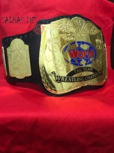 NEW WORLD TAG TEAM WRESTLING CHAMPIONSHIP BELT HEAVYWEIGHT REPLICA 2MM BRASS - Picture 1 of 5