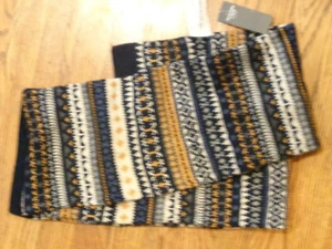 ABERCROMBIE & FITCH NAVY & YELLOW KNIT SCARF NEW - Picture 1 of 1