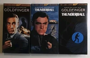 Vintage VHS Goldfinger, Thunderball, And Behind The Scenes Of Goldfinger &... - Picture 1 of 2