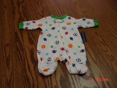 Infant Boys Preemie Footed Playsuit Faded Glory Sports - Image 1 of 3