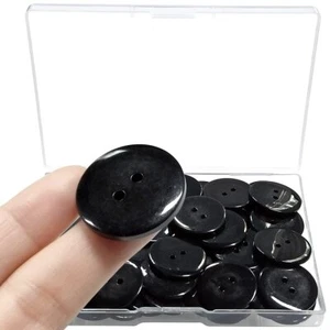 50 Pcs 1 Inch 2 Holes Resin Buttons for Sewing Crafts Round Shirt Button - Picture 1 of 7