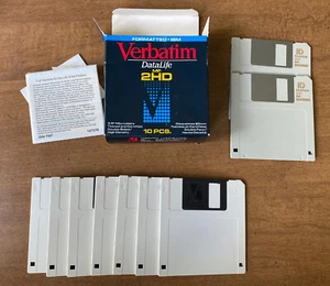 VERBATIM Datalife MF 2HD Micro 3.5 IBM Diskette partial pkg of 7 + Fuji Film - Afbeelding 1 van 7