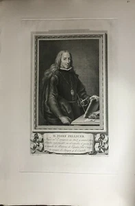 JOSEF PELLICER,  cronista de Aragón. Grabado original 1791-1819  - Picture 1 of 1