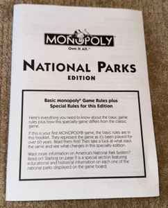 2001 Monopoly National Park Edition Replacement Pieces Instructions - Picture 1 of 1