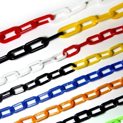 5/10/15/25M Plastic Chain Link Chain Barrier Warning Safety Road Fence Chain - image 1 of 4