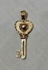 Vintage 14K Yellow Gold Key To My Heart ❤ Charm or Pendant