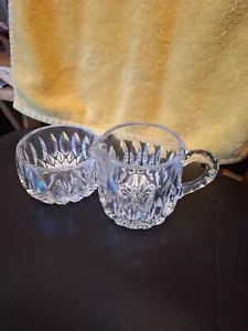 Vintage Gorgam Althea Crystal Glass Sugar Bowl And Creamer Mint German - Picture 1 of 6