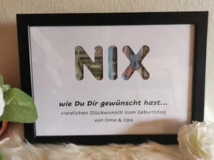 personalisiertes Geldgeschenk zum Geburtstag - MIT Rahmen - Bild 1 von 9