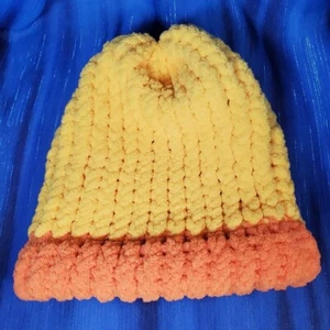 Ente kuschelige und weiche Beanie in Orange und Gelb wunderbar warm handgefertigt KIND - Bild 1 von 1