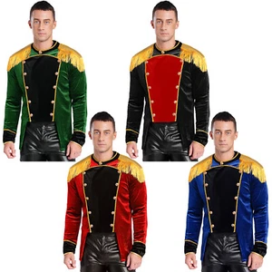 Costume Uomo Frangia Dorata Spalline Circo Ringmaster Stand Collare Domatore Leone - Foto 1 di 60
