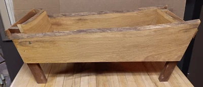 Caja de almacenamiento de madera con borde vivo personalizado hecha por veteranos 26 x 12 x 10 decoración 002 Foto 1 de 4