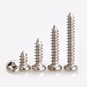 Nickel-plated Self Tapping Screws Round Pan Head Cross Phillips Screw M1/M1.2-M4 - Picture 1 of 6