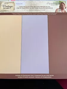 KQ45A CRAFTERS COMPANION VINTAGE DIARY 12x12 PEARL CARD x24 MAKER SCRAP BOOKING - Picture 1 of 5