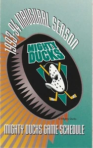 1993-94 Mighty Ducks of Anaheim primera temporada horario de bolsillo de hockey de la NHL - Imagen 1 de 4