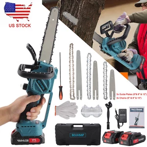 Mini Electric Cordless Chainsaw 12" & 8" & 6" For Trees Trimming Wood Cutting - Picture 1 of 15