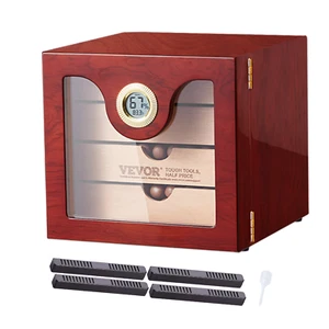 100 Cigar Humidor Cabinet Cedar Cigar Box Humidifier & Hygrometer & Shelve - Picture 1 of 7