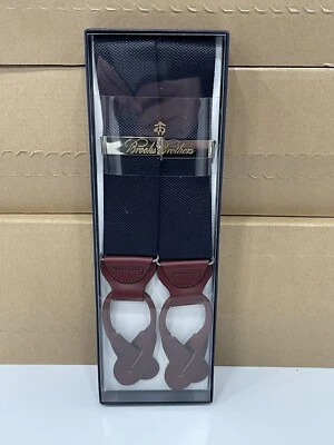 Tirantes/Frenos Brooks Brothers Azul Marino Nylon y Cuero Caoba Nuevos en Caja Foto 1 de 2