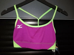 NEW Mizuno Hybrid Bra Top Lightweight Performance Sports Bra S Purple Green - Picture 1 of 4