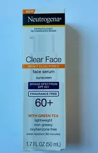 Neutrogena Clear Face Serum Sunscreen with Green Tea, SPF 60+ - Picture 1 of 6