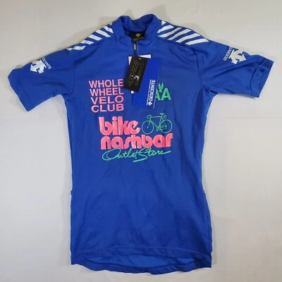 Camiseta deportiva de ciclismo Descente Blue Nashbar de colección años 80 90 nueva con etiquetas leer estado - S 1/4 cremallera Foto 1 de 4
