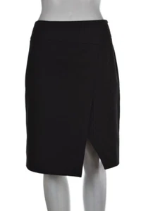 French Connection Skirt Size 10 Solid Black Straight Knee Length Cotton Career - Picture 1 of 6