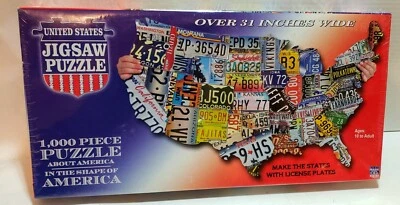 United States License Plate About America Jigsaw Puzzle 1000 Piece - New Sealed - Image 1 of 2