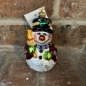 Vintage Christopher Radko 2004 Mercury Glass Charlie McBroom Snowman Ornament - Picture 1 of 7
