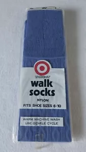 Vintage Target Nylon Blue Walk Socks Size 6-10 Deadstock, Retro, Rare - Picture 1 of 4