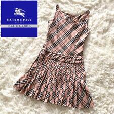 Burberry Blue Label Camisole Dress Nova Check Pleated SizeXS Made in Japan