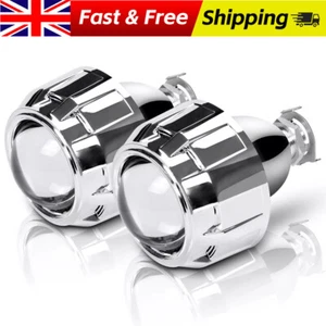 2x RHD 2.5'' Car Bi-xenon HID Projector Lens Headlight Shroud H1 H4 H7 Retrofit - Picture 1 of 11