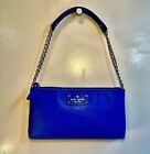 Kate Spade BLUE Wellesley Byrd Leather Purse w Gold Chain Handbag .  Never Used