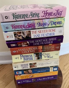 Historical Romance Novels Mix Lot of 10 Paperback Laurens Stone Feather Potter - Picture 1 of 15