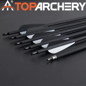 12X Archery 30" Carbon Arrows Screw Tip Bolt On/Off Hunting Recurve Bow Horsebow - Picture 1 of 24