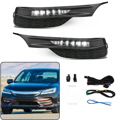 Luces antiniebla LED para parachoques delantero Honda Accord Seden 2016 2017 con cable L+R Foto 1 de 4