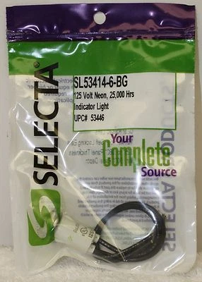 Selecta Products SL53414-6-BG 125 Volt Neon Indicator Light **Factory Sealed** - Image 1 of 4