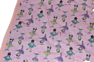 New Hand Crafted Reversible Baby Quilt 58”x 42” Pink Sparkle Ballerina & Pink - Picture 1 of 5