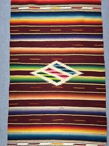 Chimayo Blanket Weaving New Mexico 40s Vtg Antique 66" X 18" decor #5 - Picture 1 of 14
