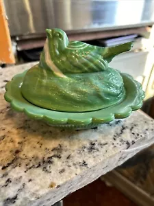 Vtg Rare MUST SEE Mosser Green Slag Hen/Chick On Nest ORIGINAL STICKER!!! - Picture 1 of 11