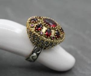 925 Sterling Silber Damen Ring Statement Silberring Synt Rubin Zirkonia NEU G 54 - Bild 1 von 7