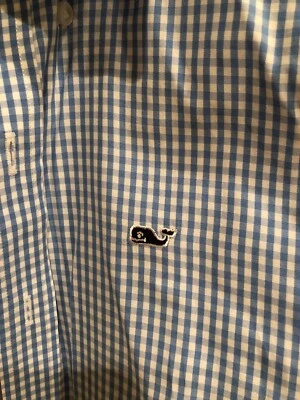Camisa de manga larga con botones azul blanco a rayas o cuadros M Vineyard Vines para niños 2 Foto 1 de 4